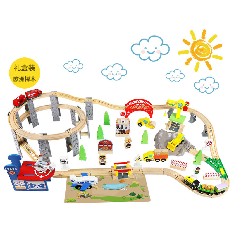 Wooden Train Track Spiral Viad - Toy Train Track Set recension och pris