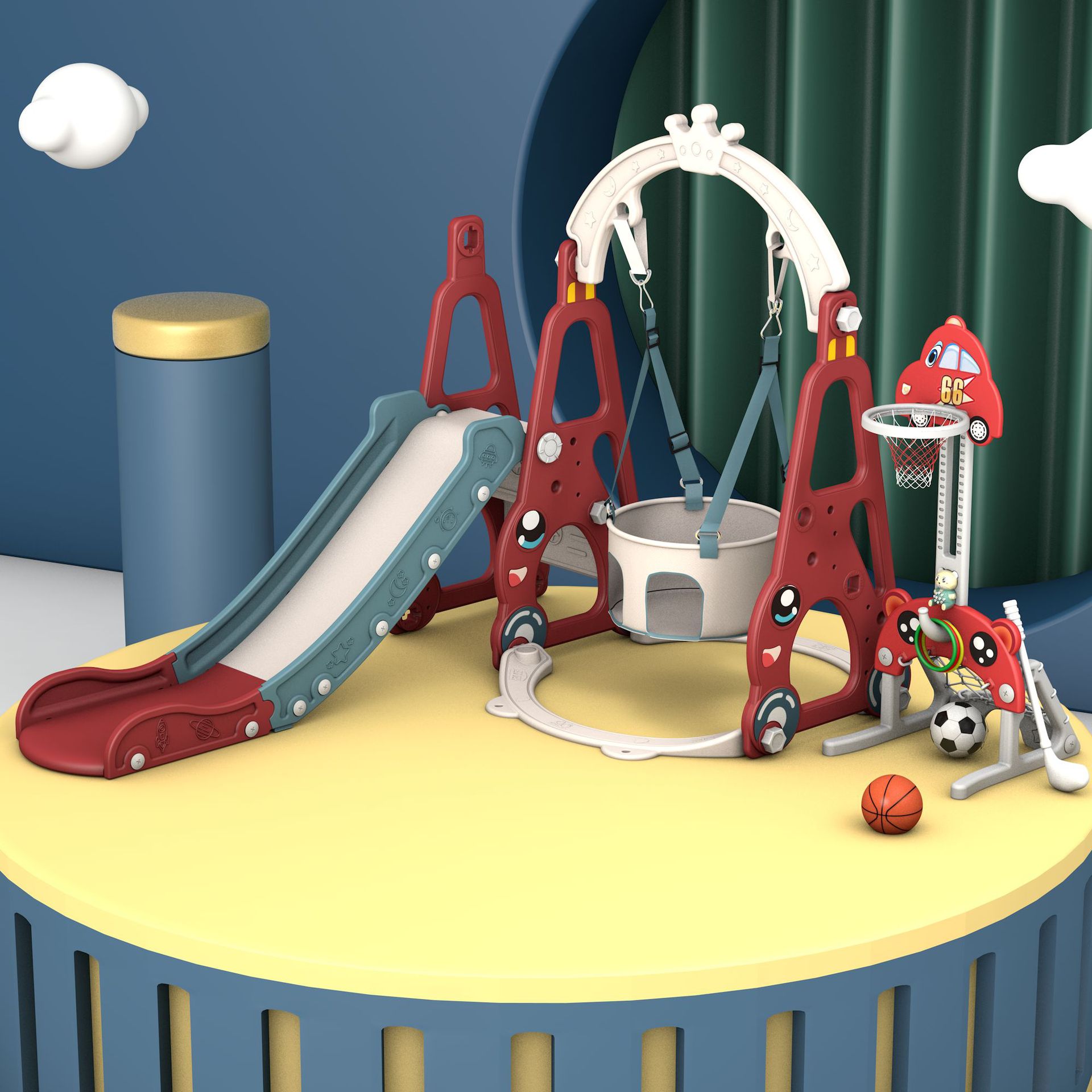 7-in-1 Kids Slide Swing Combin - Kids Toys Entertainer recension och pris