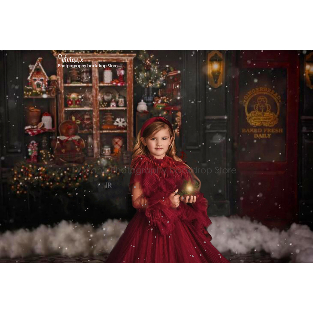 Gingerbread Shop Christmas Bac - Toys Background For Kids recension och pris