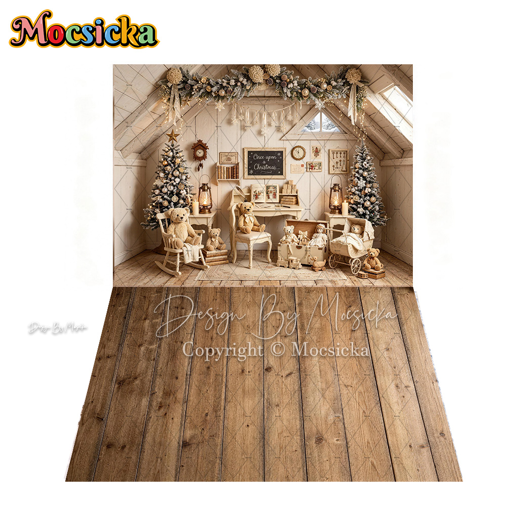 Mocsicka Vintage Attic Christm - Toys Background For Kids recension och pris