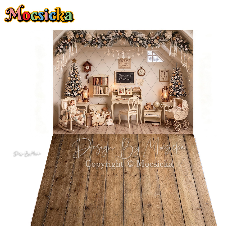Mocsicka Vintage Attic Christm - Toys Background For Kids recension och pris