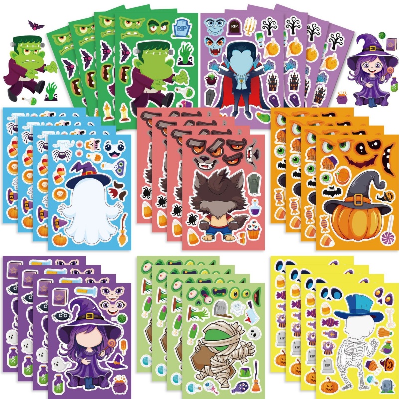 Halloween Party Games Stickers - Kids Zombie Toys recension och pris