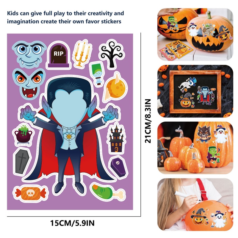 Halloween Party Games Stickers - Kids Zombie Toys recension och pris