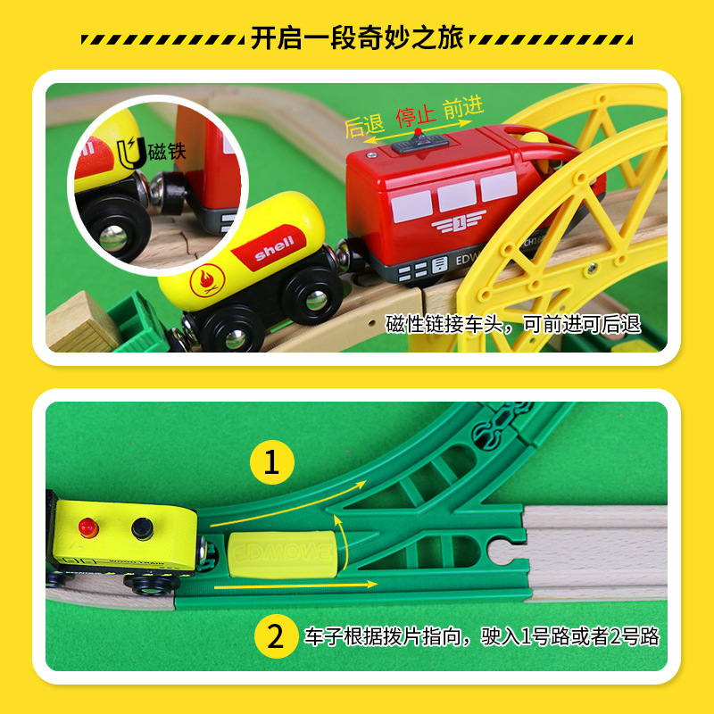 Wooden Train Track Highway Rin - Toy Train Track Set recension och pris