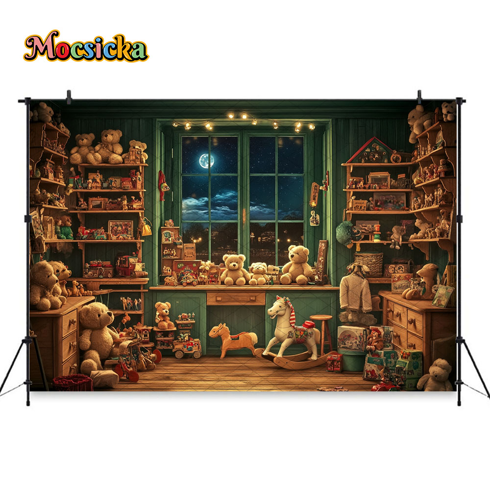 Mocsicka Christmas Night Windo - Toys Background For Kids recension och pris