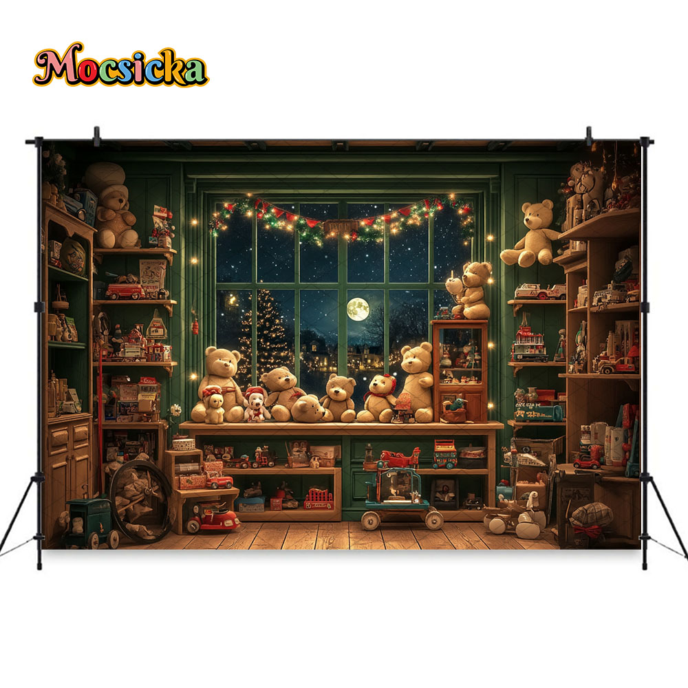 Mocsicka Christmas Night Windo - Toys Background For Kids recension och pris